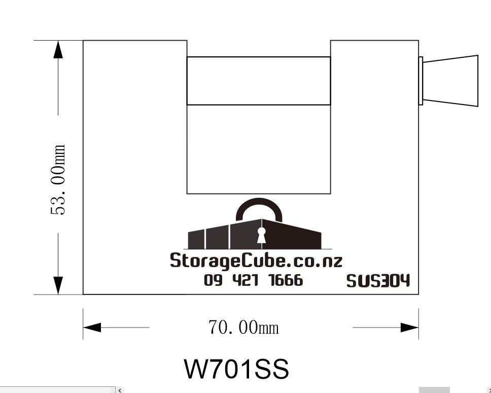 Container Padlock Stainless 70mm W701SS/70