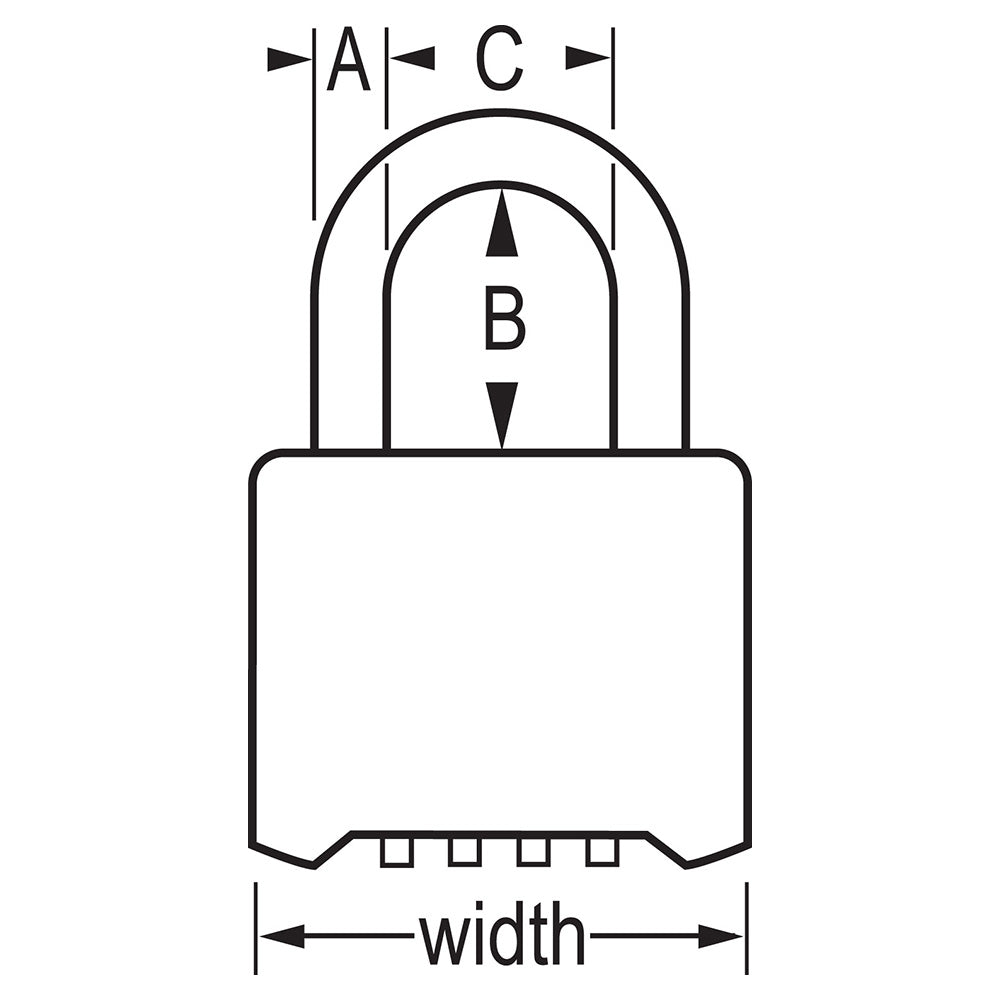 Master Lock Combination Padlock 51mm Black - 178DAU