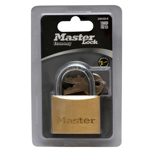 Master Lock Economy Brass Keyed Padlock 50mm - 1903DAU