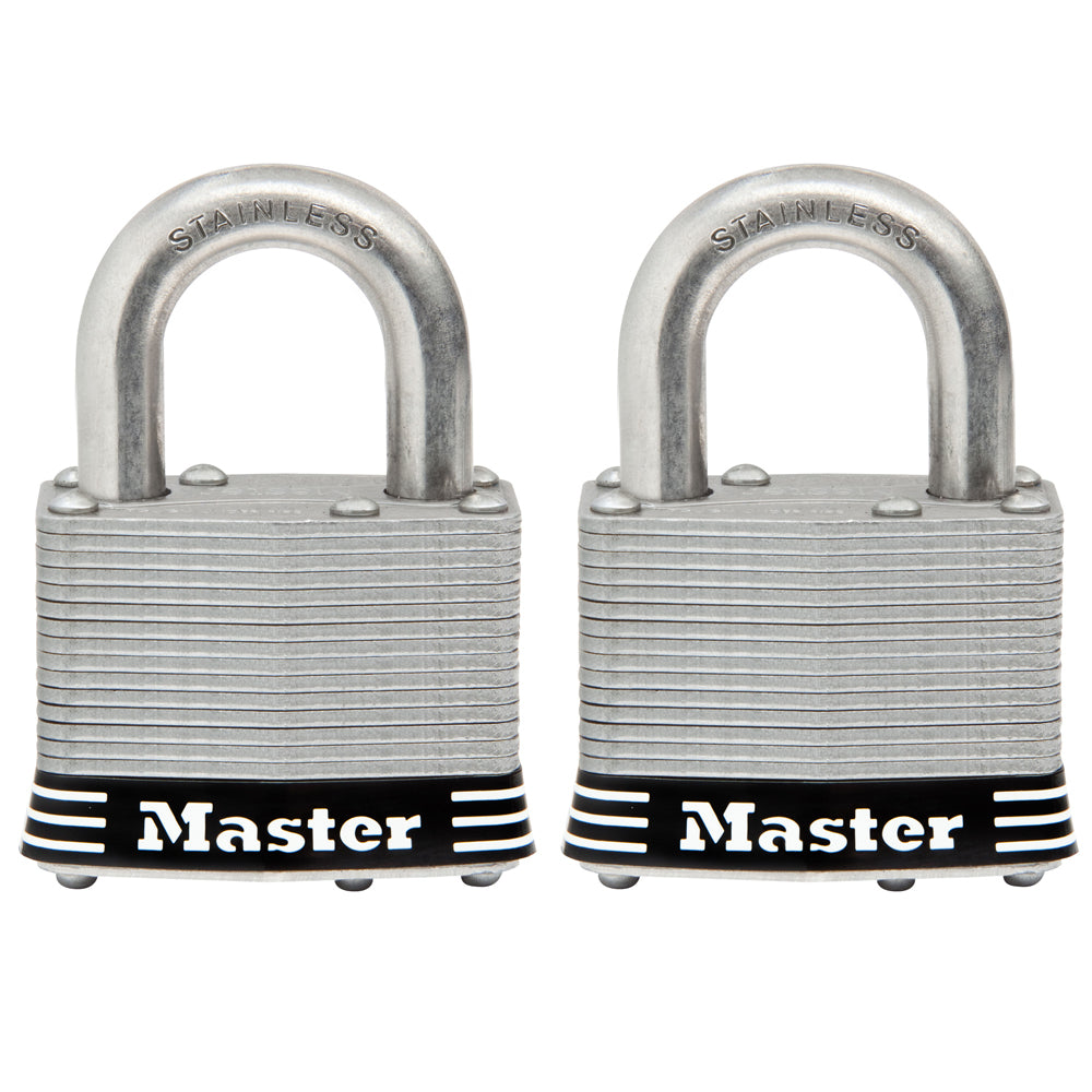 Master Lock 51mm Laminated Stainless Steel Padlock 2 Pack - 5SSTAU