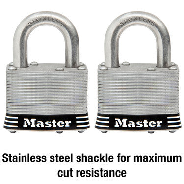 Master Lock 51mm Laminated Stainless Steel Padlock 2 Pack - 5SSTAU