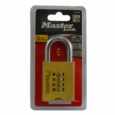 Master Combination Reset Padlock 50mm Solid Brass - 651DAU