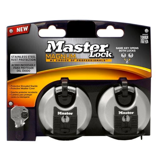 Master Lock Magnum 70mm Shrouded Disc Padlock 2pk M40T