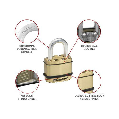 Master Lock Laminated Steel Excell Padlock 50mm - M5BDAU