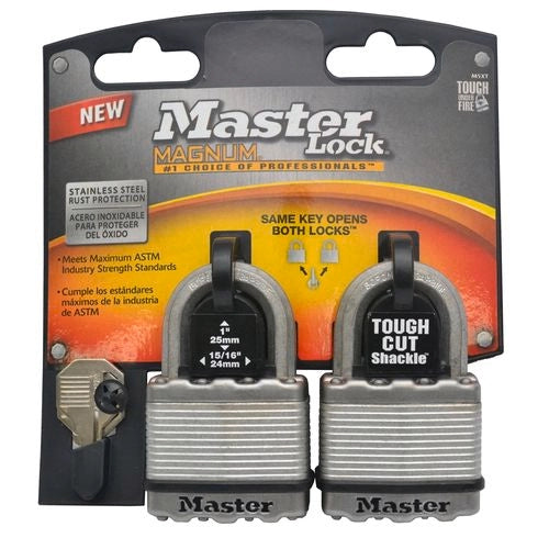 Master Lock Magnum Keyed Padlock 50mm 2pk - M5T